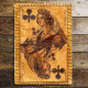 Vintage Playing Card Queen Of Clubs - Metal Fine Art Wall Sign