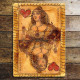 Vintage Playing Card Queen Of Hearts - Metal Fine Art Wall Sign