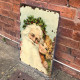 Vintage Santa With Child Christmas - Metal Vintage Wall Sign