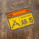 Warning  Protected AR-15 Gun  - Metal Vintage Wall Sign