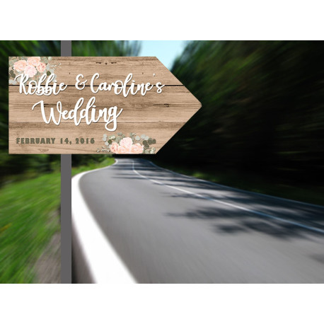 Wedding  Direction Arrow  -  Metal Wall Sign