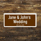 Wedding Brown Personalised Straight Direction - Metal Wall Sign