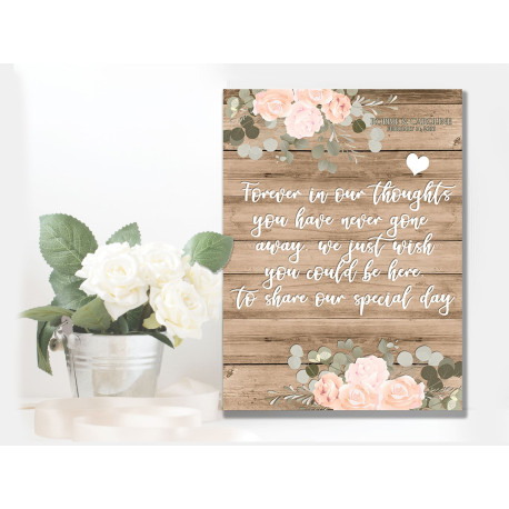 Wedding Forever In Our Thoughts, Lost Ones  -  Metal Wall Sign