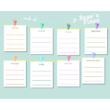 Weekly Metal Planner Board  Personalised Dry Wipe Whiteboard To Do List Notes