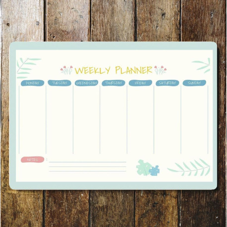 Weekly Planner Board  Personalised Dry Wipe Whiteboard To Do List Notes - Metal