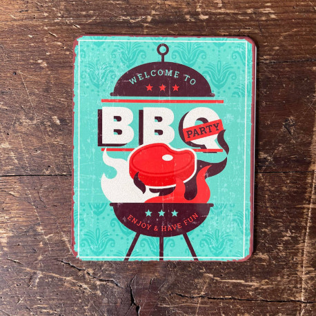 Welcome To BBQ Meat -  Metal Sign Plaque