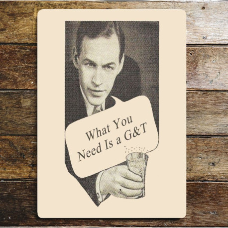 What You Need Is A G&T Gin and Tonic - Metal Humour Wall Sign