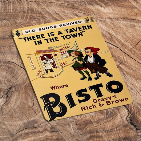 Where Bisto Gravy's rich & Brown There Is A Tavern In The Town - Metal Advertising Wall Sign -