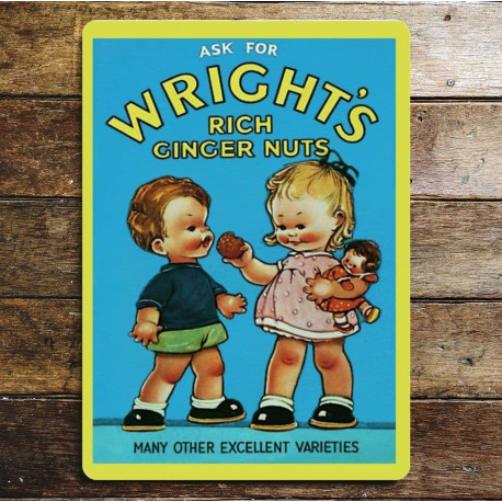 Wrights Ginger Nuts - Metal Advertising Wall Sign