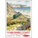 Yorkshire Coast Britsish Railways - Metal Travel Wall Sign - Rail Train Art