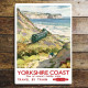 Yorkshire Coast Britsish Railways - Metal Travel Wall Sign - Rail Train Art