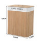 100L Collapsible Natural Wood  Laundry Hamper Organizer Clothes Washing Basket Bin Storage Box w/Lid Removable Lining 52x32x63cm