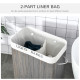 100L Laundry Basket with Lid String Handles, 2 Section Collapsible Hamper Removable Lining Foldable Water-Resistant Dirty Clothe