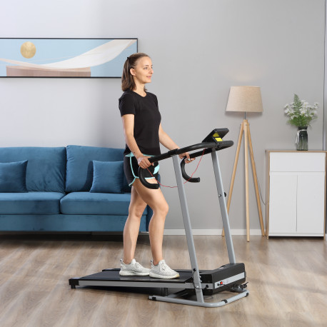 10km/h Unisex Electric Treadmill, Folding Indoor Cardio Treadmill, 1.25HP Motorised Running Jogging Walking Machine, w/ 3 Progra