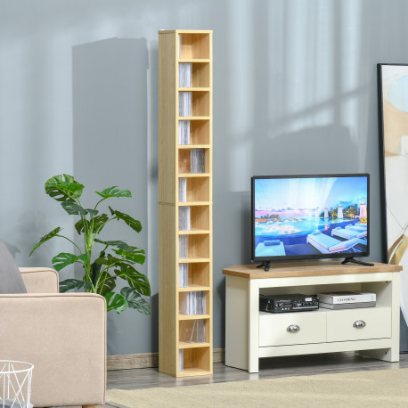 204 CD Tall Narrow Media Storage Tower - Oak Tone