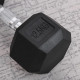 12.5KG Single Rubber Hex Dumbbell Portable Hand Weights Dumbbell Home Gym