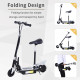 120W Foldable Powered Scooters with 24V Rechargeable Battery, Adjustable Ride on Toy (Black)