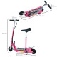 120W Foldable Powered Scooters with 24V Rechargeable Battery, Adjustable Ride on Toy (Pink)