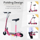 120W Foldable Powered Scooters with 24V Rechargeable Battery, Adjustable Ride on Toy (Pink)