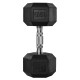 15KG Single Rubber Hex Dumbbell Portable Hand Weights Dumbbell Home Gym Workout Fitness Hand Dumbbell | Aosom UK