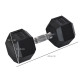 15KG Single Rubber Hex Dumbbell Portable Hand Weights Dumbbell Home Gym Workout Fitness Hand Dumbbell | Aosom UK