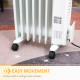 1500W Digital Oil Filled Radiator, 7 Fin, Portable Electric Heater with LED Display, Built-in Timer, 3 Heat Settings, Safety Cut