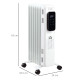 1500W Oil Filled Radiator, 7 Fin Portable Electric Heater with LED Display, 24H Timer, 3 Heat Settings, Adjustable Thermostat, S