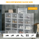 18PCS Clear Shoe Box, Plastic Stackable Shoe Storage Box for UK/EU Size up to 12/46 with Magnetic Door for Women/Men, 28 x 36 x 