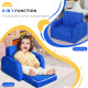 2 In 1 Kids Armchair Sofa Bed Fold Out Padded Wood Frame Bedroom Blue