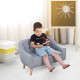 Children&#039;s Armchairs Kids Armchair Toddler Chair 2 Seater Wood Frame Mini Sofa for Bedroom Playroom Grey