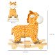 2 In 1 Kids Todder Rocking Horse Plush Ride On Giraffe Rocker with Wheels Wooden Base Animal Sounds for 3-6 Years