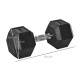 20KG Single Rubber Hex Dumbbell Portable Hand Weights Dumbbell Home Gym