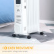 2000W Digital Oil Filled Radiator, 9 Fin, Portable Electric Heater with LED Display, Timer, 3 Heat Settings, Safety Cut-Off and 