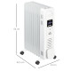 2000W Digital Oil Filled Radiator, 9 Fin, Portable Electric Heater with LED Display, Timer, 3 Heat Settings, Safety Cut-Off and 