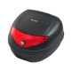 Motorcycle Top Box with Reflectors, 24L Luggage Case, Secure &amp; Waterproof, Black/Red | Aosom UK