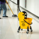 26L Mop Bucket &amp; Water Wringer w/ 4 Wheels Plastic Body Metal Handle Pole Holder Home Commercial Cleaning Floor Cart Yellow