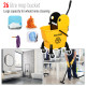 26L Mop Bucket &amp; Water Wringer w/ 4 Wheels Plastic Body Metal Handle Pole Holder Home Commercial Cleaning Floor Cart Yellow