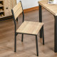 3 Pieces Compact Dining Table 2 Chairs Set Wooden Metal Legs Bistro cafe Kitchen Breakfast Bar Home Furniture, Light Wood Grain