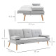 Sofa Bed, Fabric 3-seater Click Clack Sofa Bed with 2 Cup Holders, Convertible Bed Settee, Futon Sofa with Removable Armrest, fo