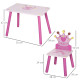 3 Pcs Kids and Table Chair Set Princess &amp; Crown Theme Home Furniture Pretty Gift 2-4 Years Pink