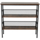 3-Tier Industrial Style Storage Display Shelf Metal Frame Adjustable Feet Back Panels Smooth Surface Home Office Stylish Black B