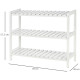 3-Tier Shoe Rack Wood Frame Slatted Shelves Spacious Open Hygienic Storage Home Hallway Furniture Family Guests 70L x 26W x 57.5