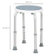 360° Swivel Shower Chair, Height Adjustable Aluminium Shower Stool with Non-Slip Feet for Disabled, Elderly, Blue