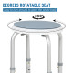 360° Swivel Shower Chair, Height Adjustable Aluminium Shower Stool with Non-Slip Feet for Disabled, Elderly, Blue