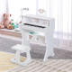 37 Keys Kids Piano Mini Electronic Keyboard Light Kids Musical Instrument Educational Game Children Grand Piano Toy Set w/Stool 