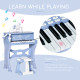 37 Keys Kids Piano Mini Electronic Keyboard Light Kids Musical Instrument Educational Game Children Grand Piano Toy Set w/Stool 