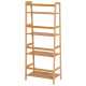 Bamboo Ladder Shelf, 4-Tier Bookshelf, Freestanding Bookcase for Living Room, Study, Bedroom, Home Office, 48 x 31.5 x 120cm, Na