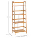 Bamboo Ladder Shelf, 4-Tier Bookshelf, Freestanding Bookcase for Living Room, Study, Bedroom, Home Office, 48 x 31.5 x 120cm, Na