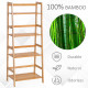 Bamboo Ladder Shelf, 4-Tier Bookshelf, Freestanding Bookcase for Living Room, Study, Bedroom, Home Office, 48 x 31.5 x 120cm, Na