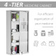 4 Tier Stainless Steel Wall Mounted Medicine Cabinet Glass Lockable Door Storage Shelves Houseware Bathroom Furniture 60Hx30Wx12